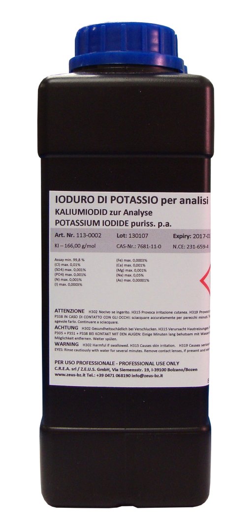 KI 100 g in Pulverform Potassium Iodide 99,8% mind Kaliumiodid analysenrein