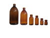 Amber glass bottles with screw cap PP28